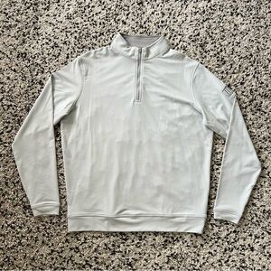 Peter Millar Golf 1/4 Zip Pullover Shirt Light Grey Lightweight Stretch Medium